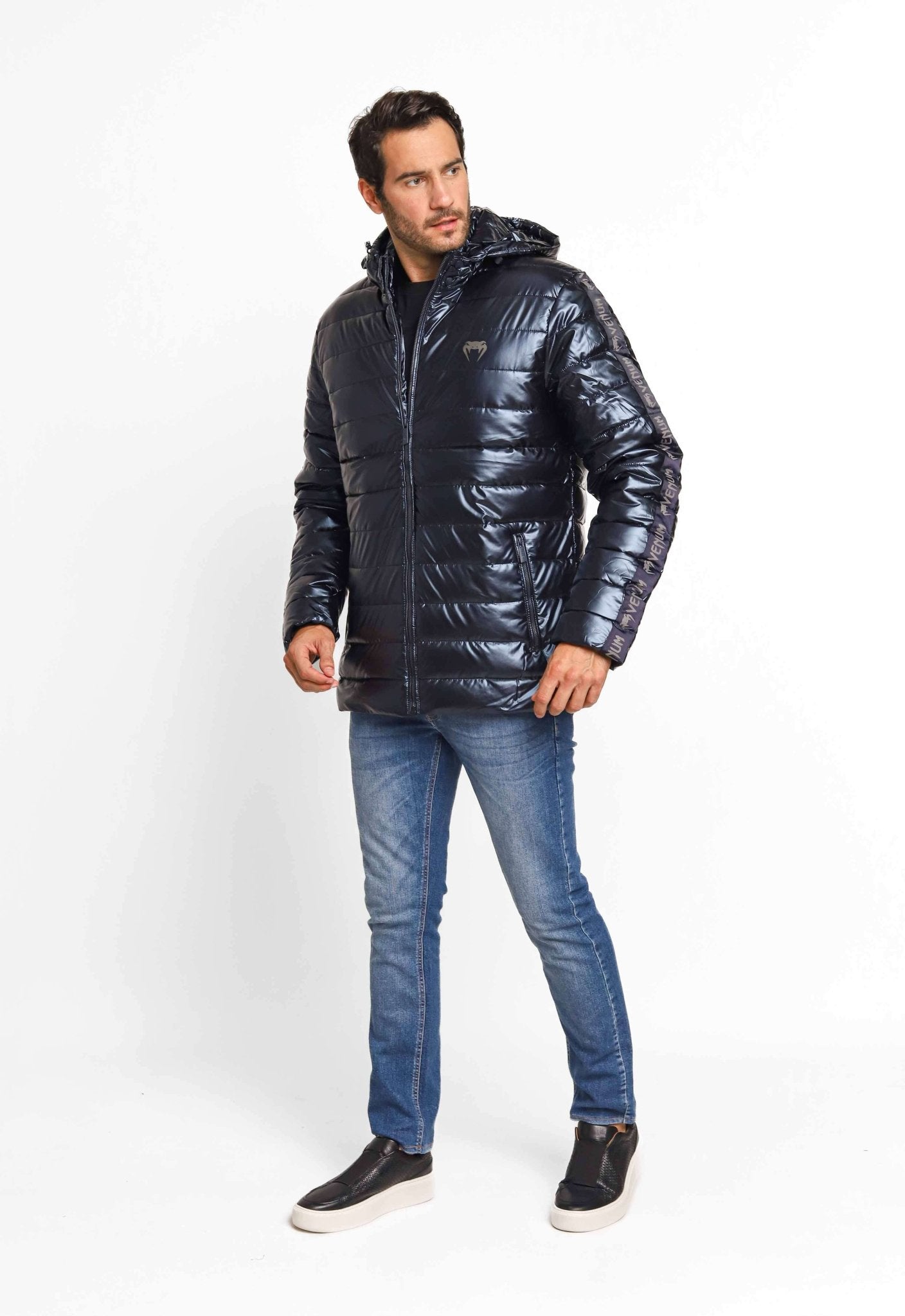 Jaqueta Venum Marinho Nylon Puffer Detalhe Lateral VNM228035 - Live - Henri Store