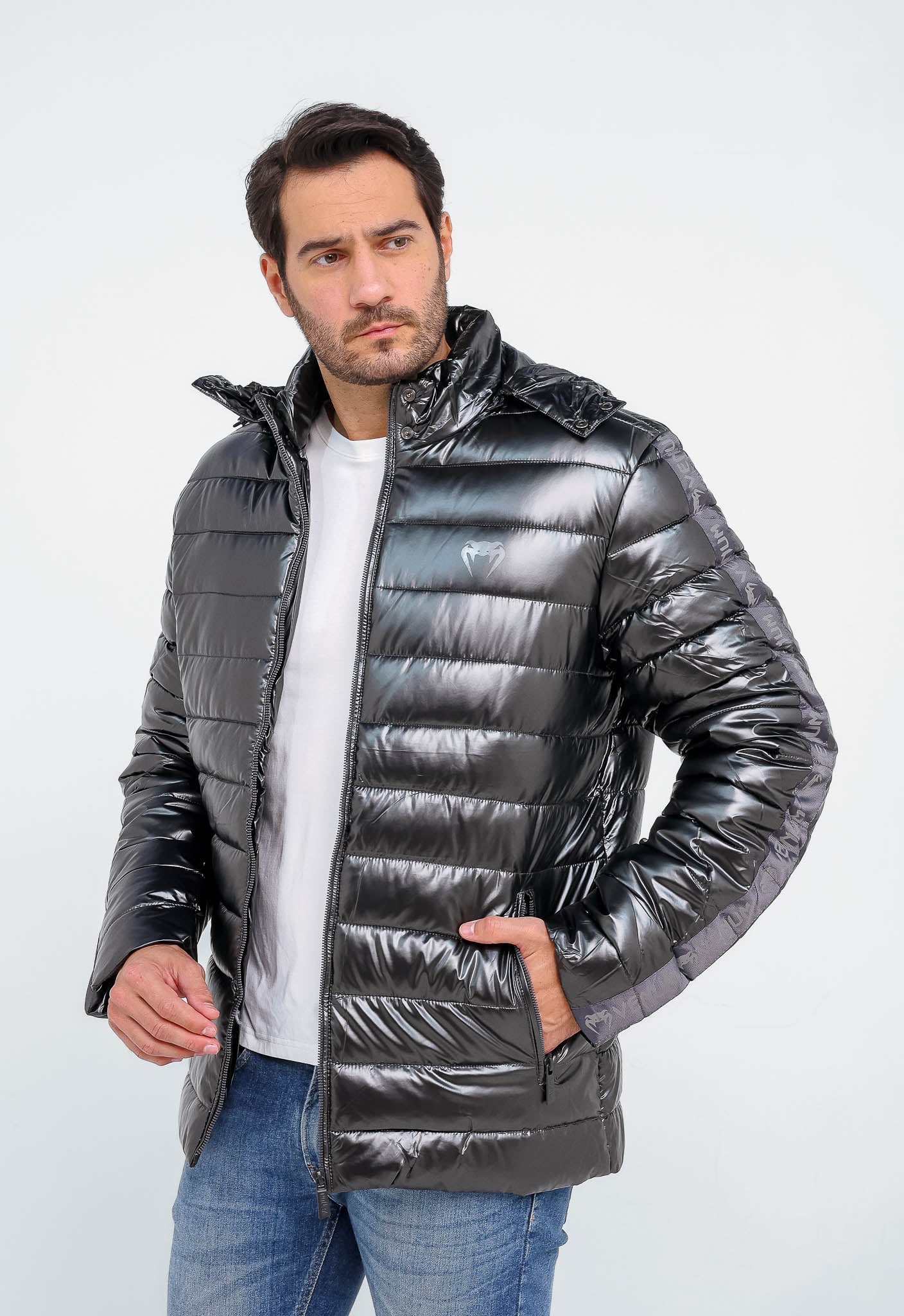 Jaqueta Venum Nylon Puffer Ziper Cinza Vnm228031 - Live - Henri Store