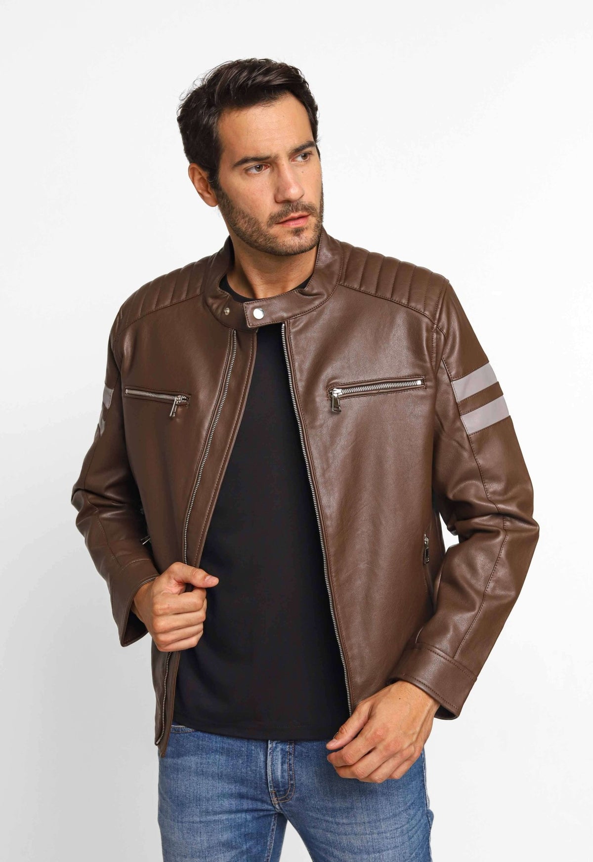 Jaqueta Victory Eagle Marrom C/ Detalhe No Braço VTP226004 - Live - Henri Store