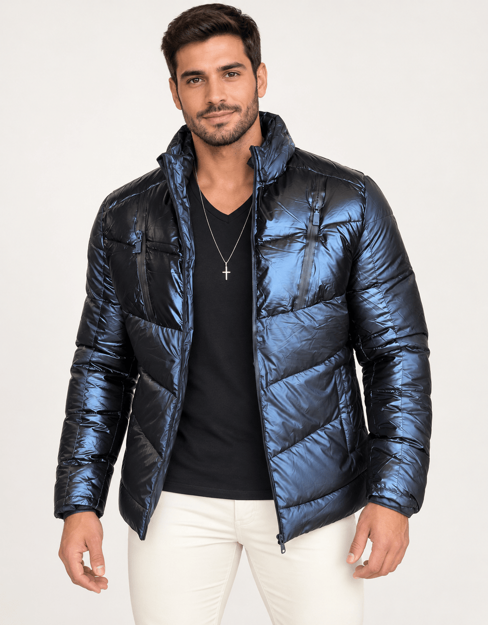 Jaqueta Victory Eagle Nylon Puffer Marinho Vtn226004 - Henri Store