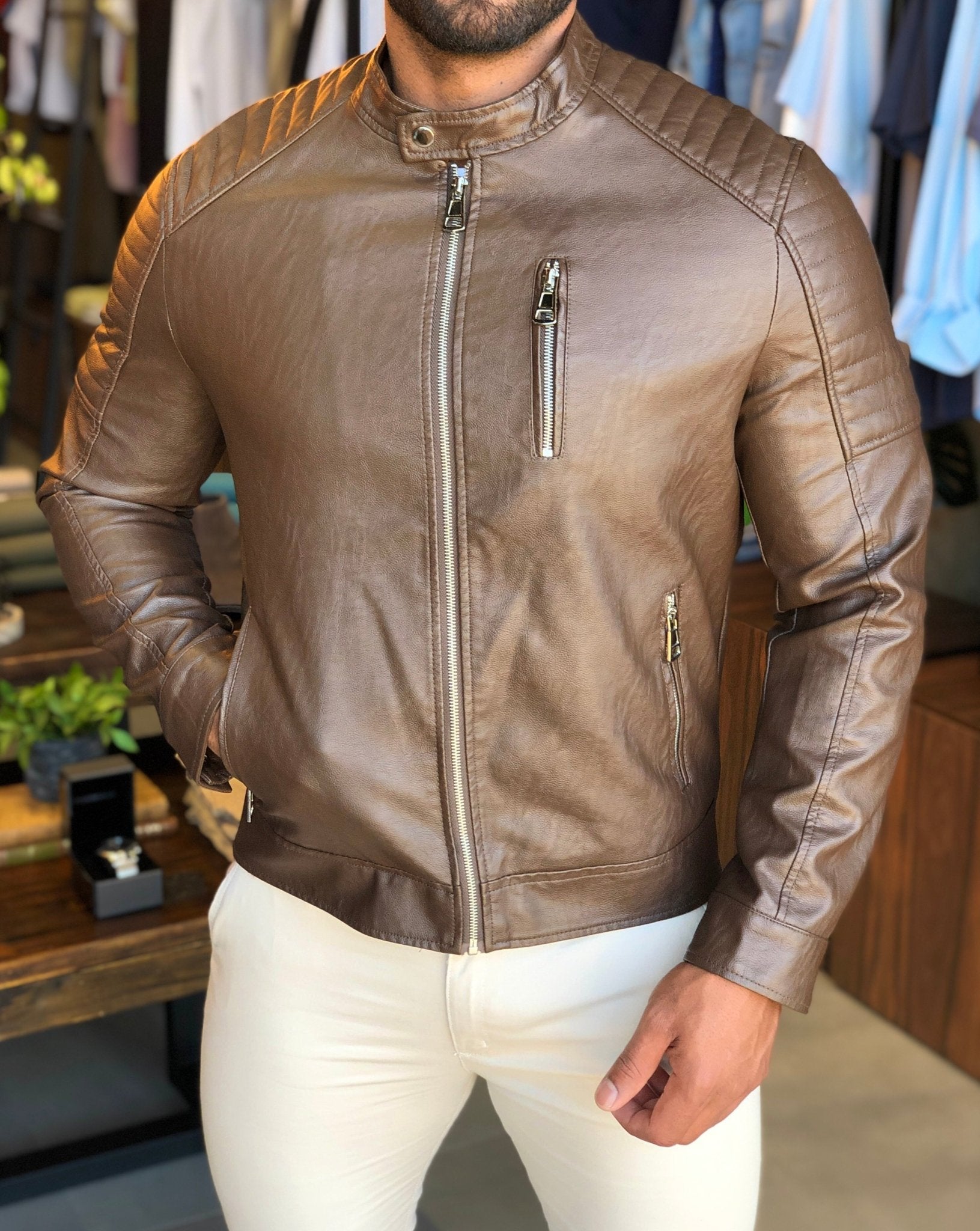 Jaqueta Victory Eagle Ziper Marrom Vtp226001 - Henri Store