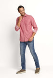 Camisa Tommy Hilfiger ml Slim Fit Estampada Vermelho