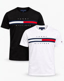 Kit 2 Camisetas Tommy Hilfiger Logo Faixa Tricolor - Henri Store