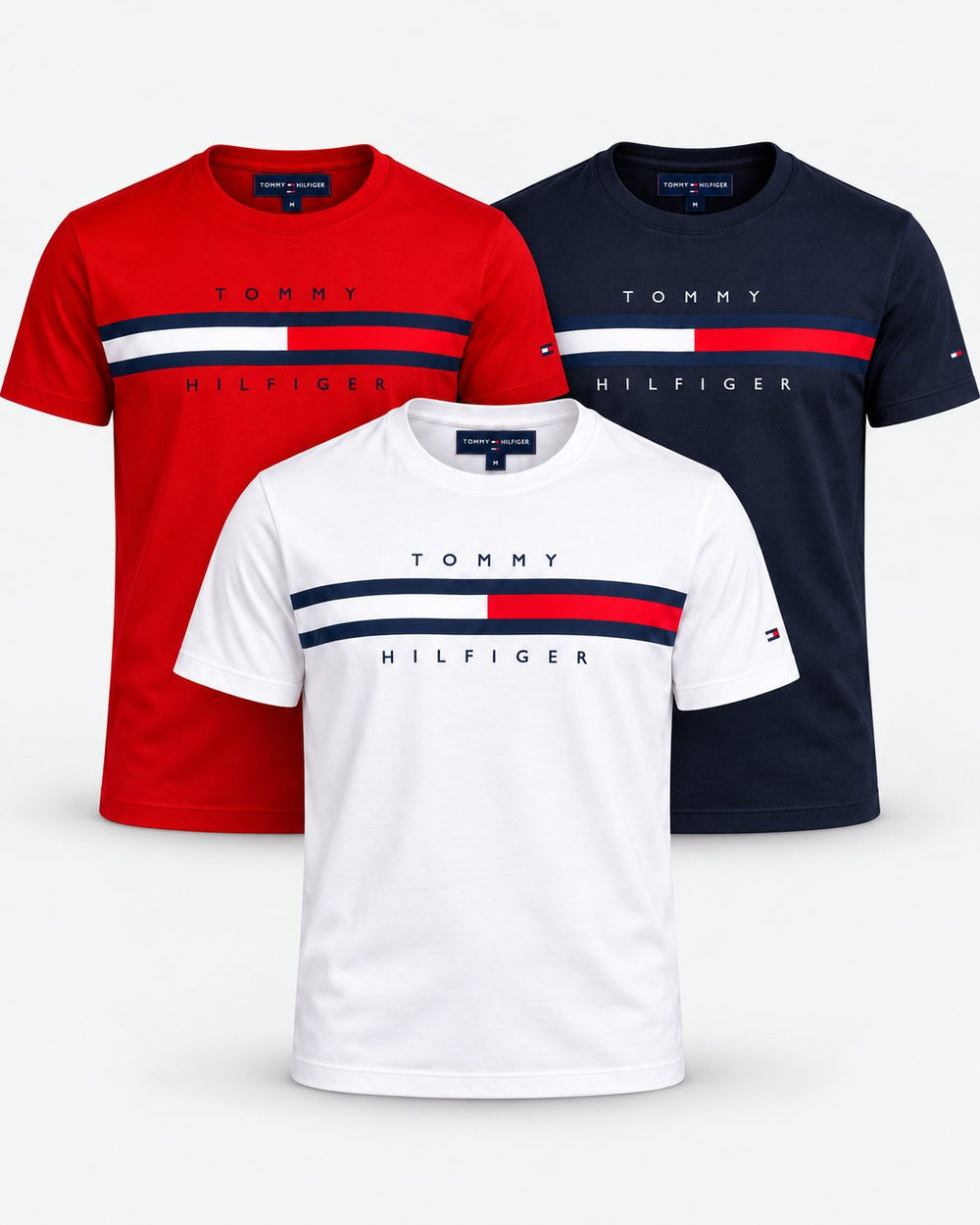 Kit 3 Camisetas Tommy Hilfiger Logo Faixa - Henri Store