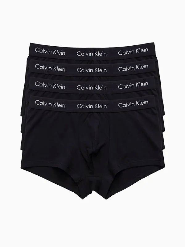 Kit 4 Cuecas Calvin Klein Low Rise Trunk De Cotton Preto - Henri Store