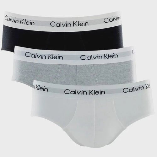 Kit Calvin Klein 3 Cuecas Branco/Preto/Cinza - Henri Store
