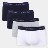 Kit Calvin Klein 4 Cuecas Low Rise Trunk 2x Marinho/Cinza/Branco - Henri Store