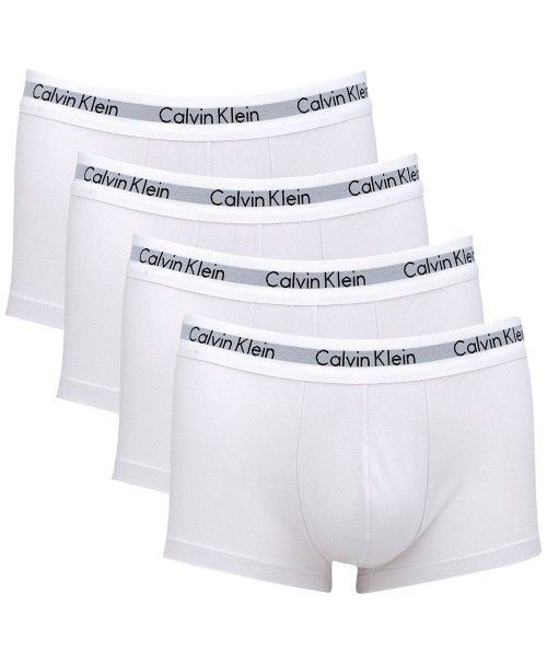 Kit Calvin Klein 4 Cuecas Low Rise Trunk Algodão Branco - Henri Store
