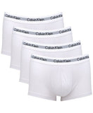 Kit Calvin Klein 4 Cuecas Low Rise Trunk Algodão Branco - Henri Store