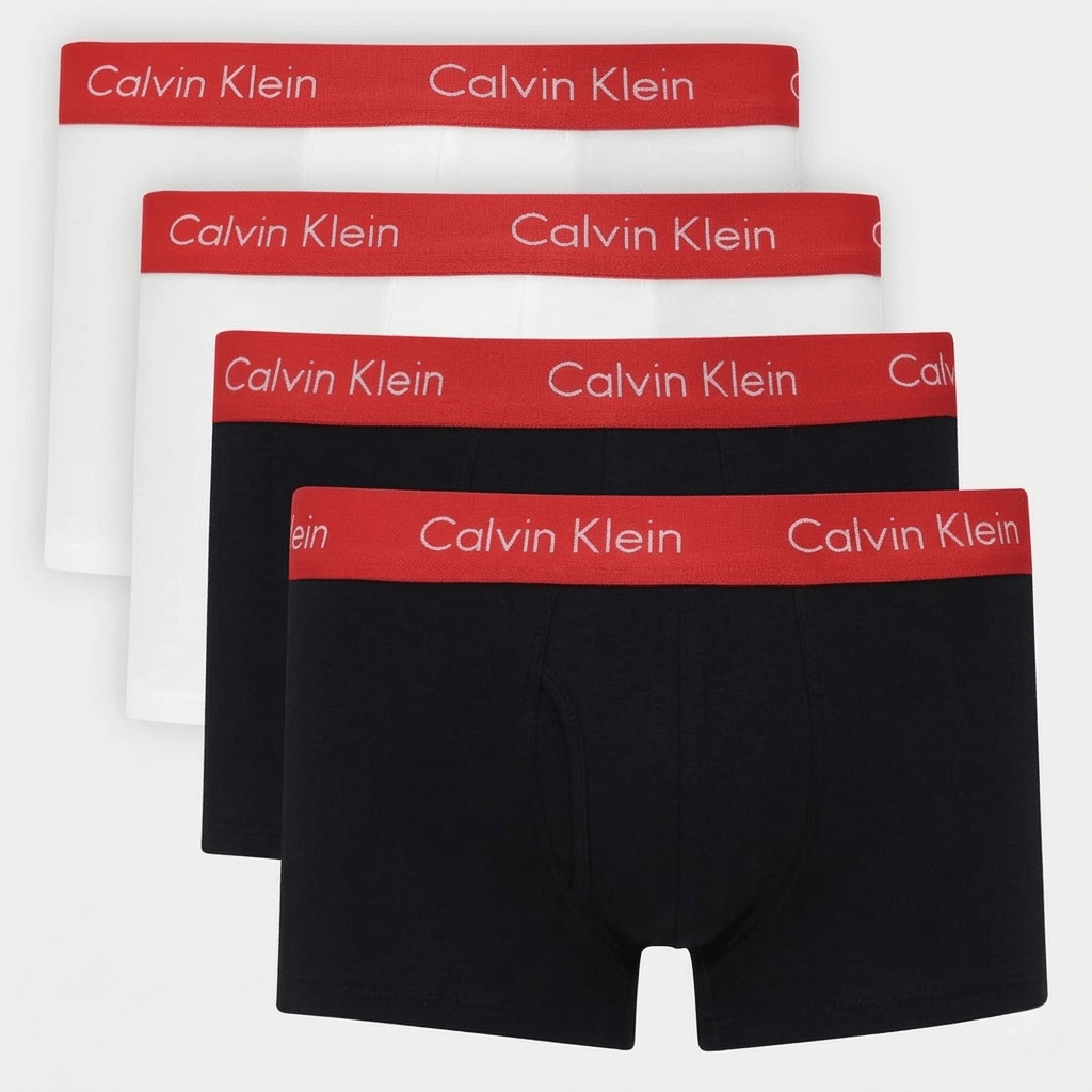 Kit Calvin Klein 4 Cuecas Low Rise Trunk Branco/Preto - Henri Store