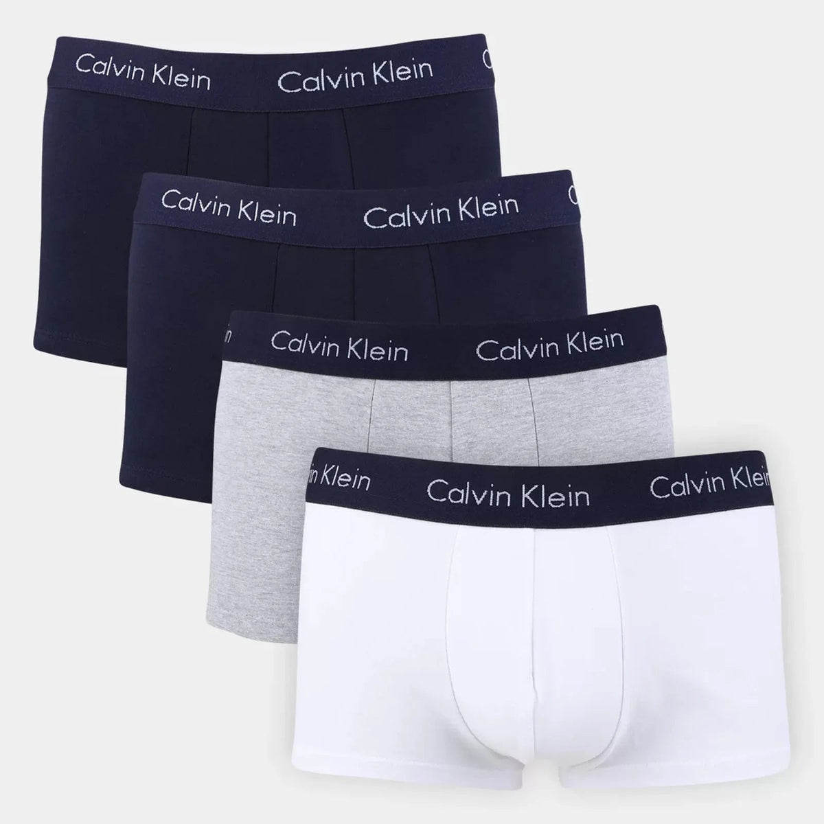 Kit Calvin Klein 4 Cuecas Low Rise Trunk Marinho (2x)/Cinza/Branco - Henri Store