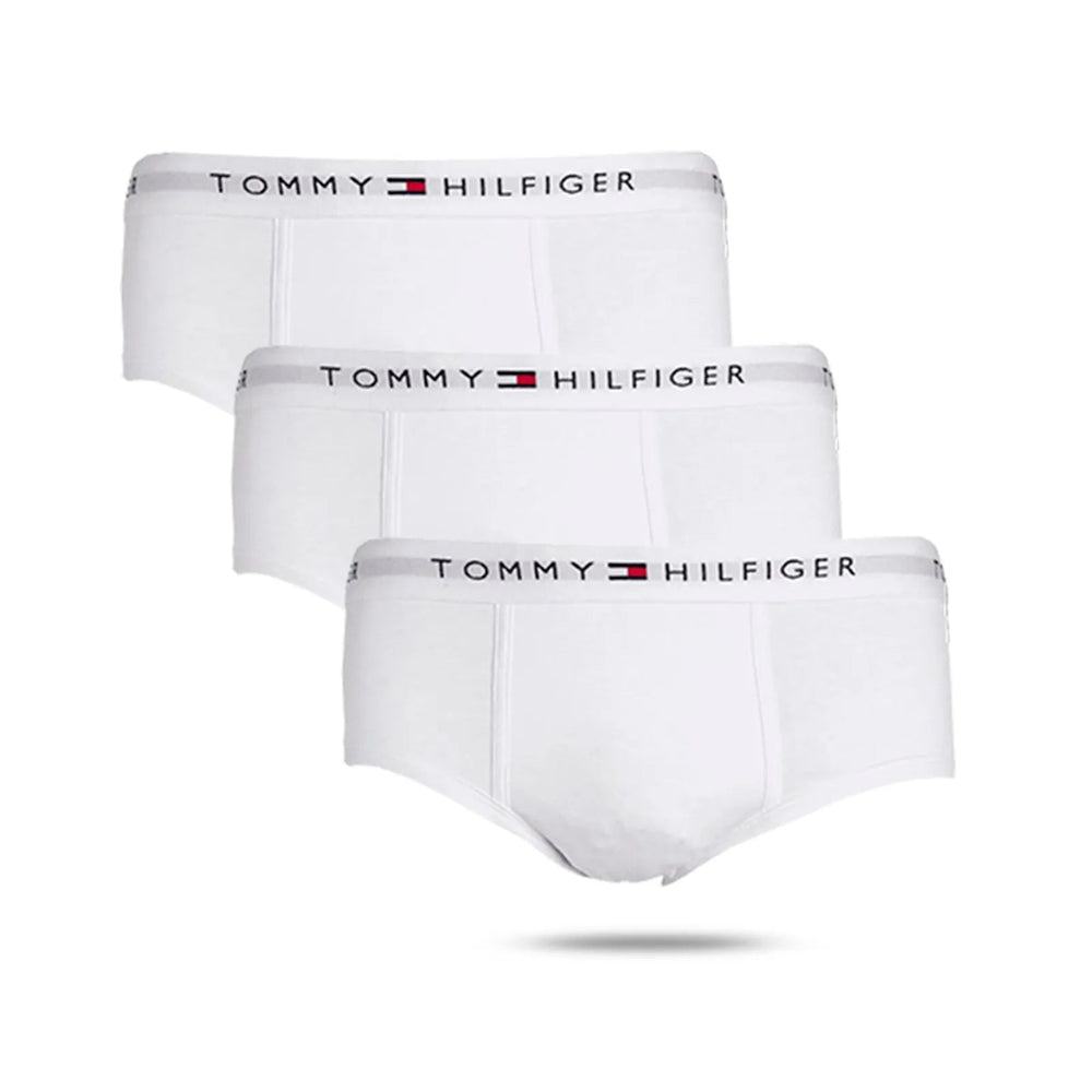 Kit Tommy Hilfiger 3 Cuecas Slip Branco - Henri Store