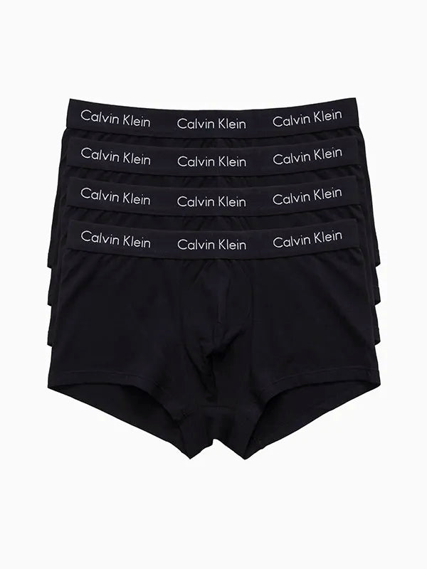 Kit 4 Cuecas Calvin Klein Low Rise Trunk De Cotton Preto