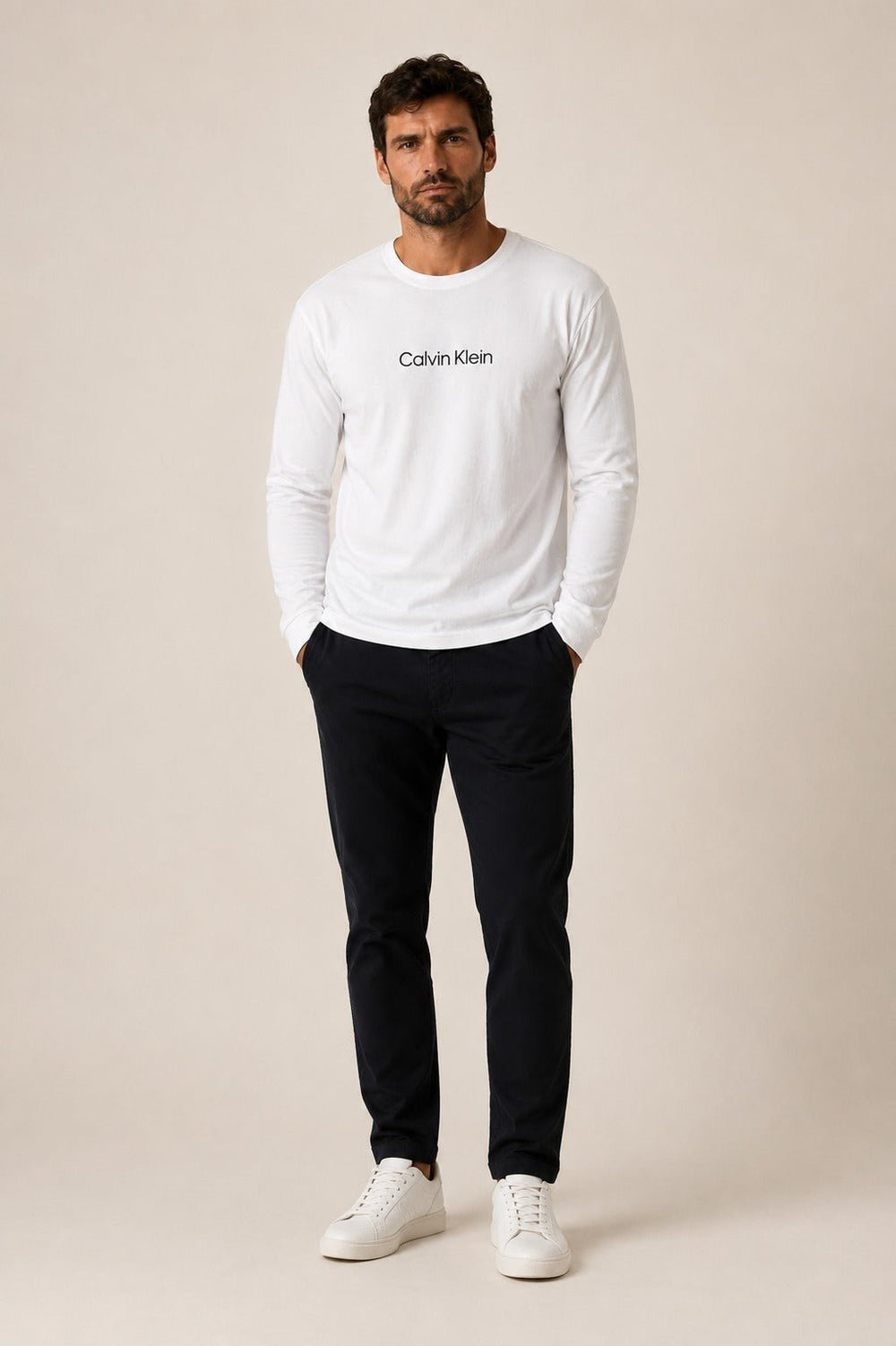 Manga Longa Calvin Klein Flame Branco - Henri Store
