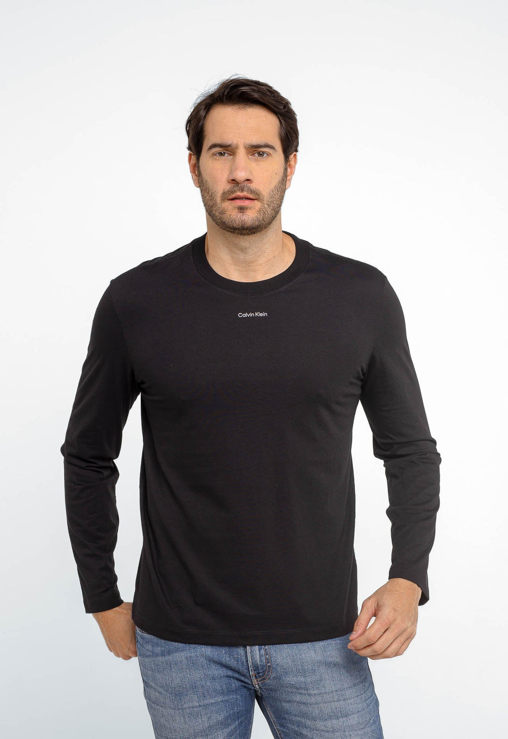 Manga Longa Calvin Klein Logo Central Flamê - Henri Store