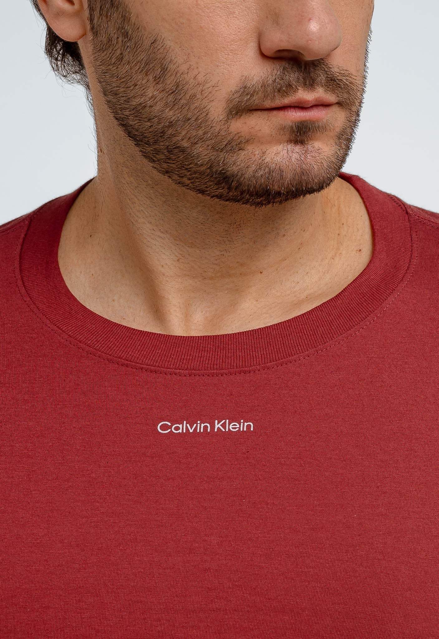 Manga Longa Calvin Klein Logo Central Flamê - Henri Store