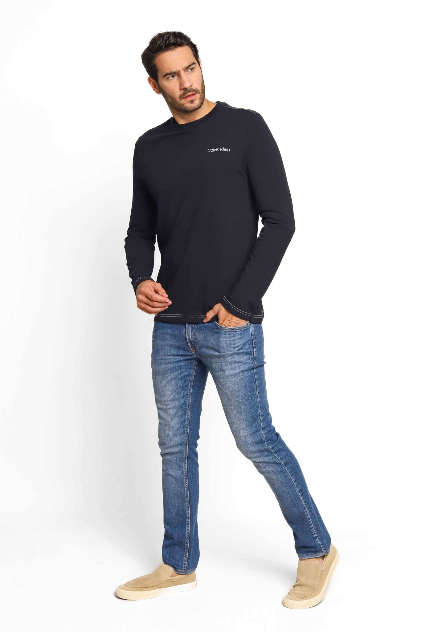 Manga Longa Calvin Klein Logo Peito - Live - Henri Store