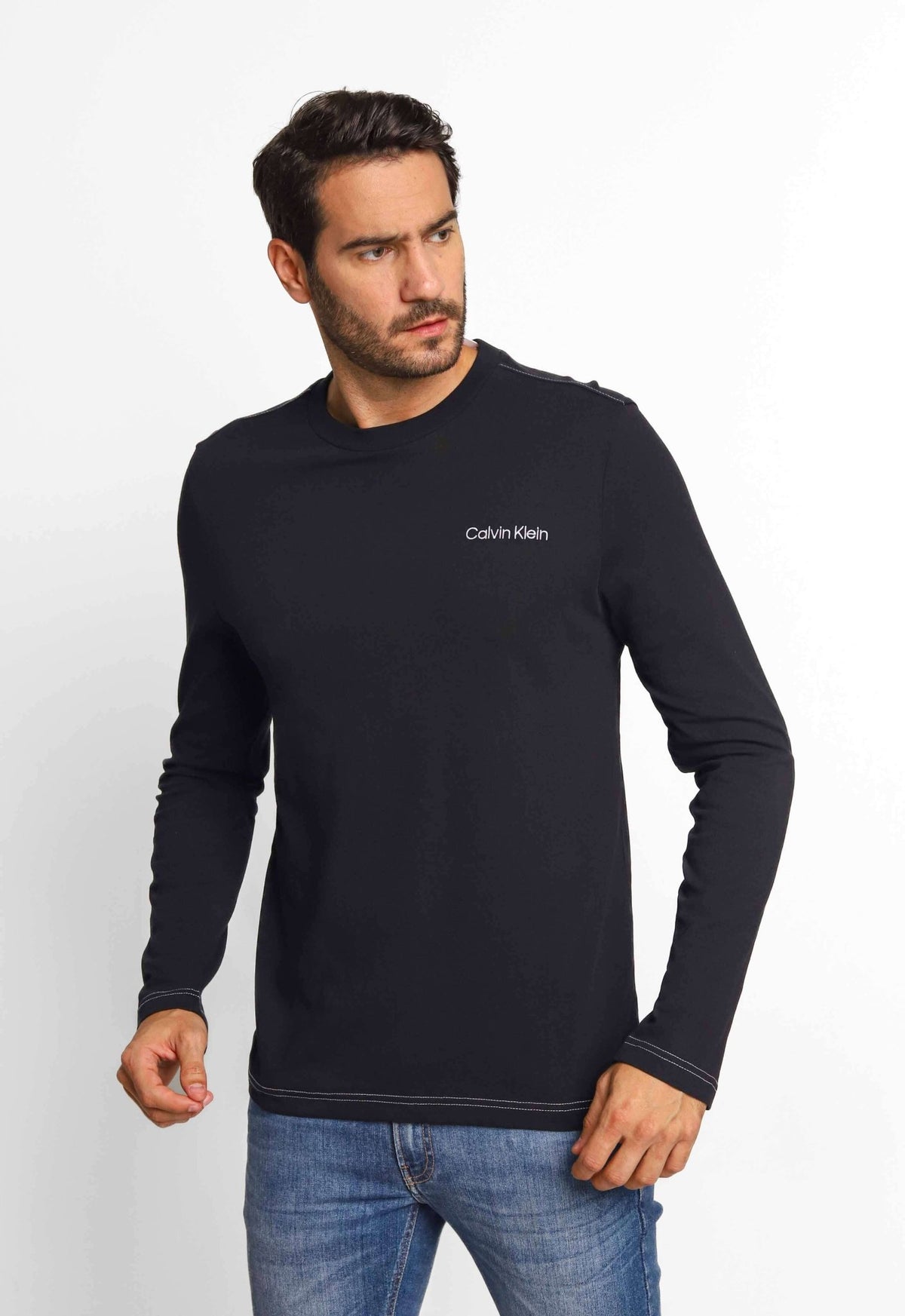 Manga Longa Calvin Klein Logo Peito - Live - Henri Store