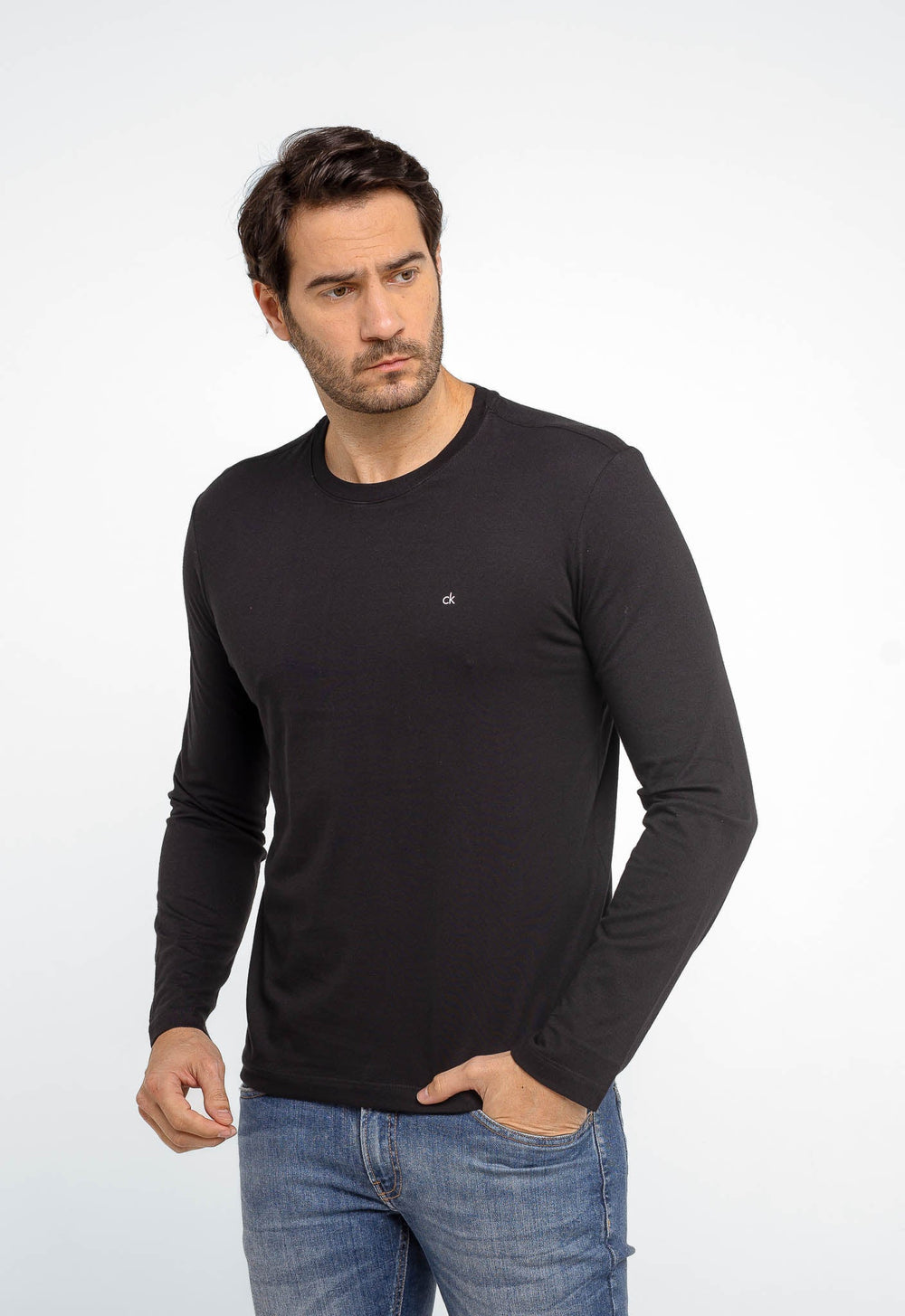 Manga Longa Calvin Klein Meia Malha Ck Peito - Henri Store