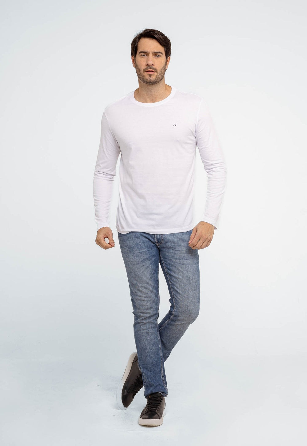 Manga Longa Calvin Klein Meia Malha Ck Peito - Henri Store