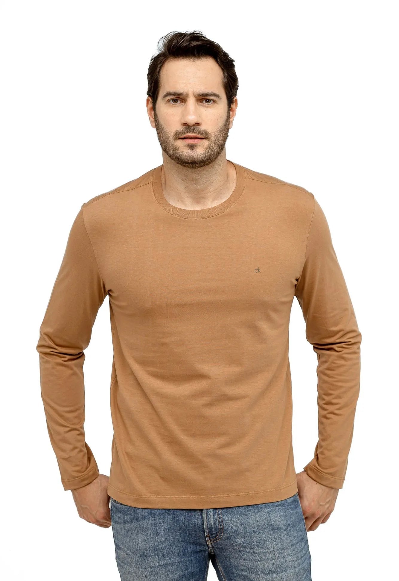 Manga Longa Calvin Klein Meia Malha Ck Peito - Henri Store