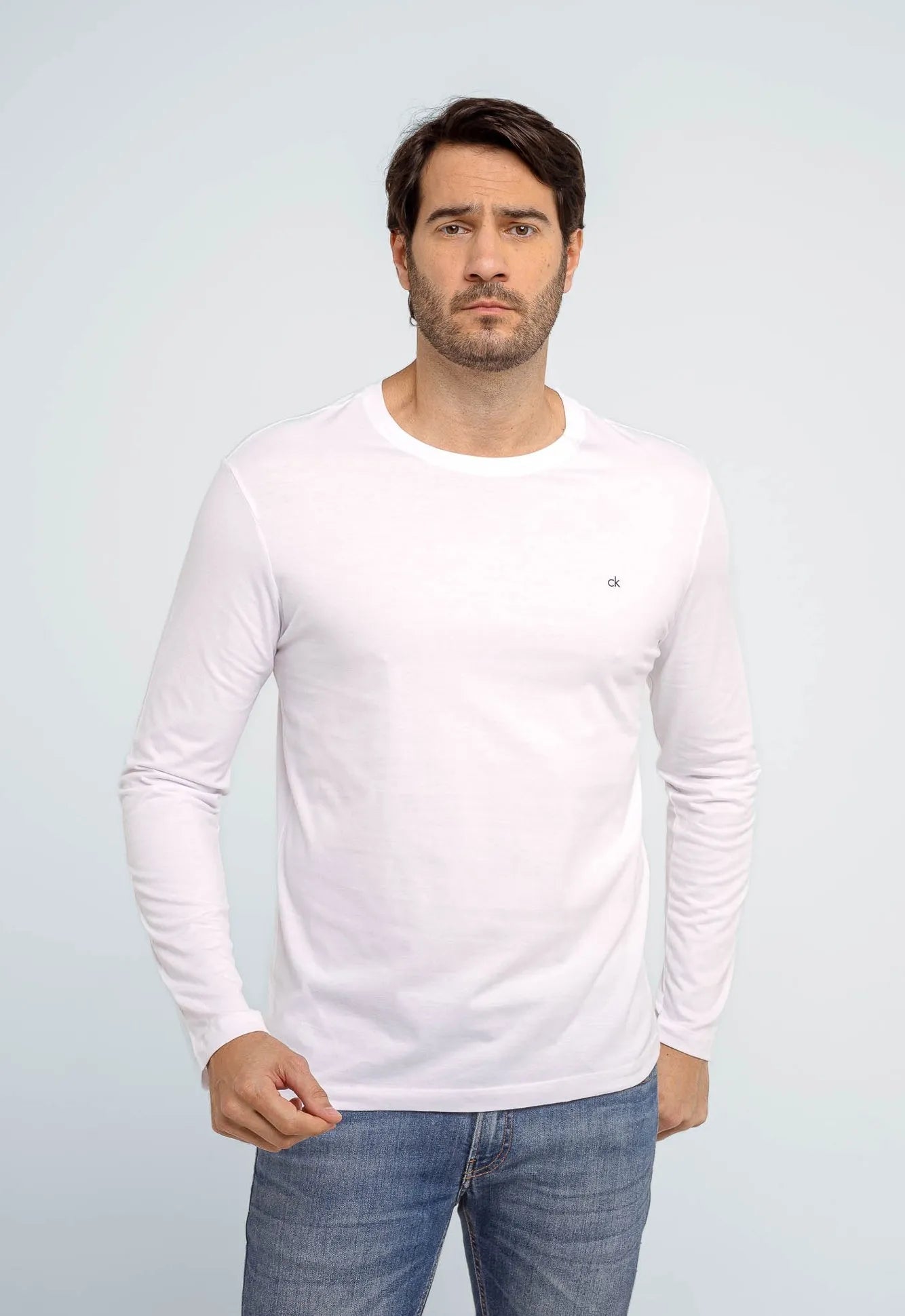 Manga Longa Calvin Klein Meia Malha Ck Peito - Henri Store