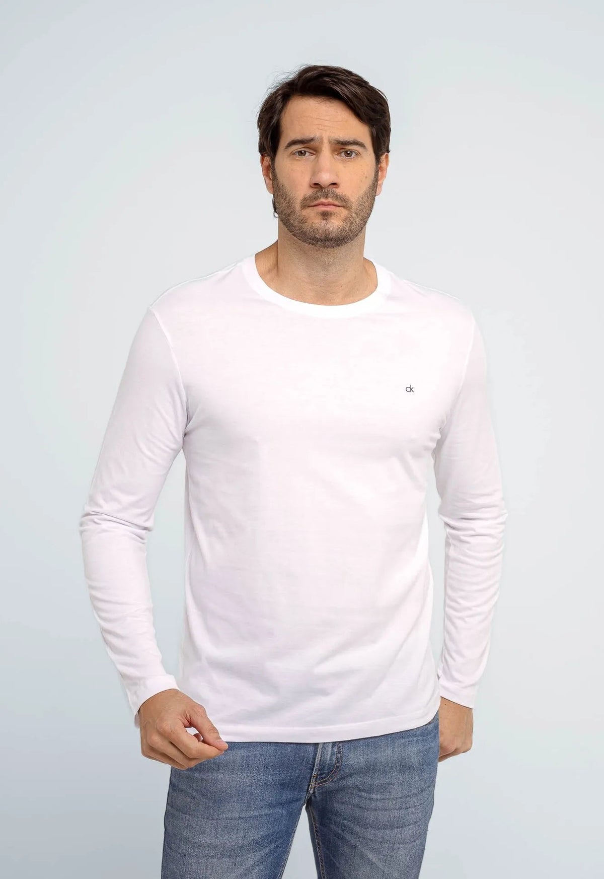 Manga Longa Calvin Klein Meia Malha Ck Peito - Henri Store