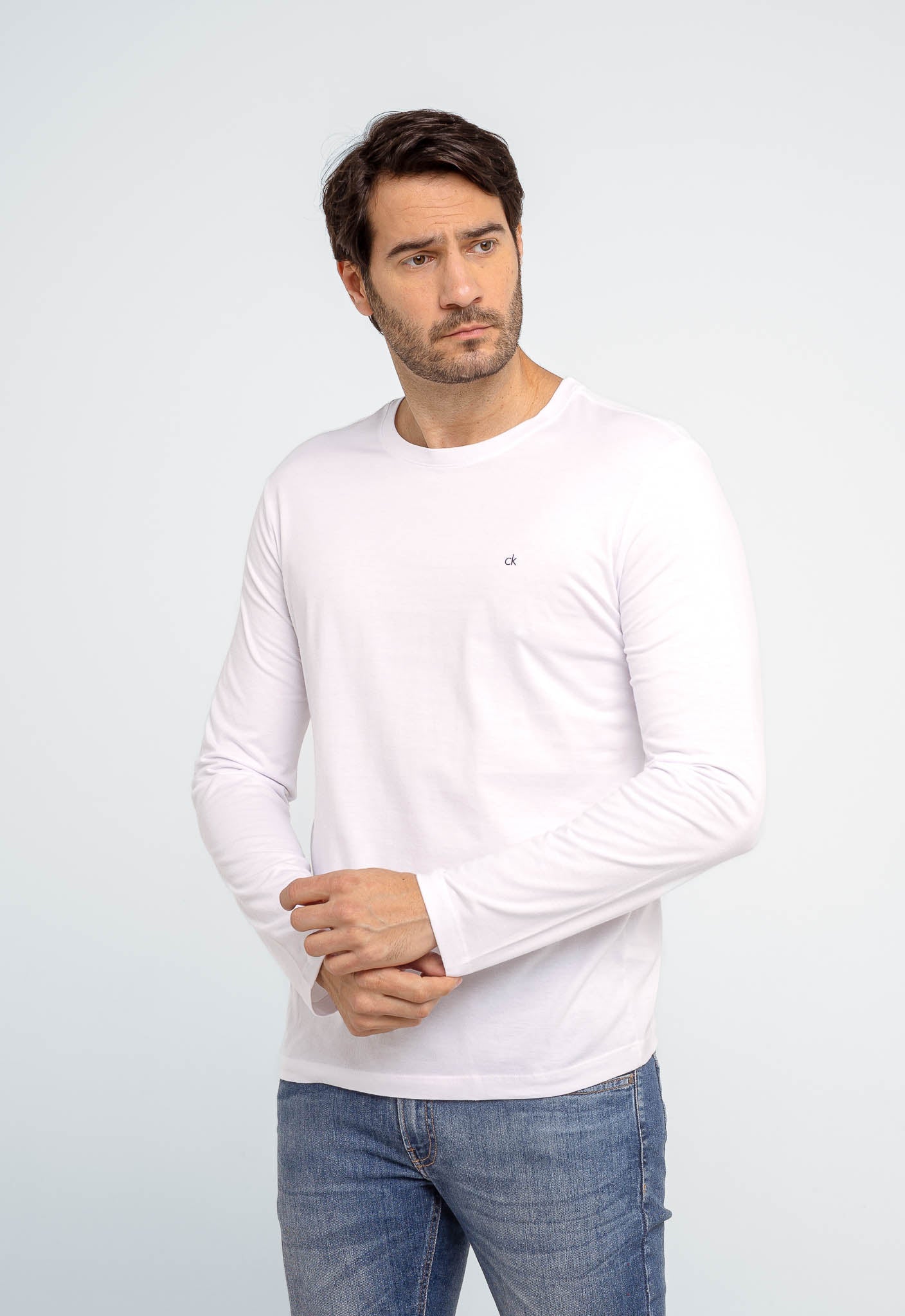 Manga Longa Calvin Klein Meia Malha Ck Peito - Henri Store