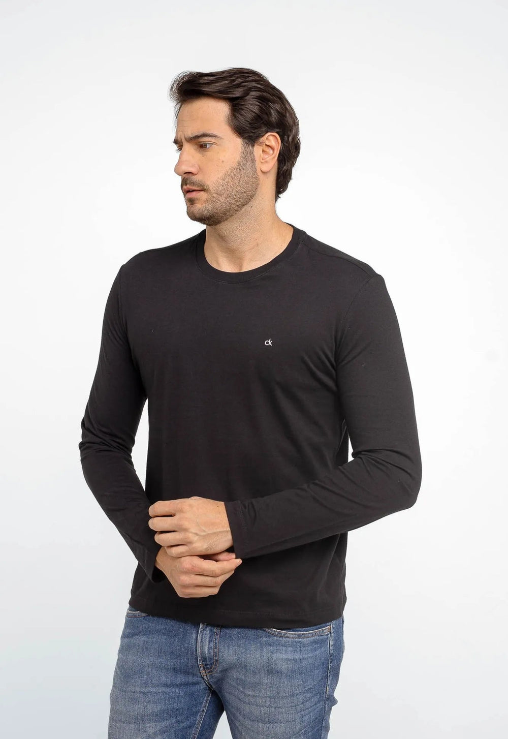 Manga Longa Calvin Klein Meia Malha Ck Peito - Henri Store