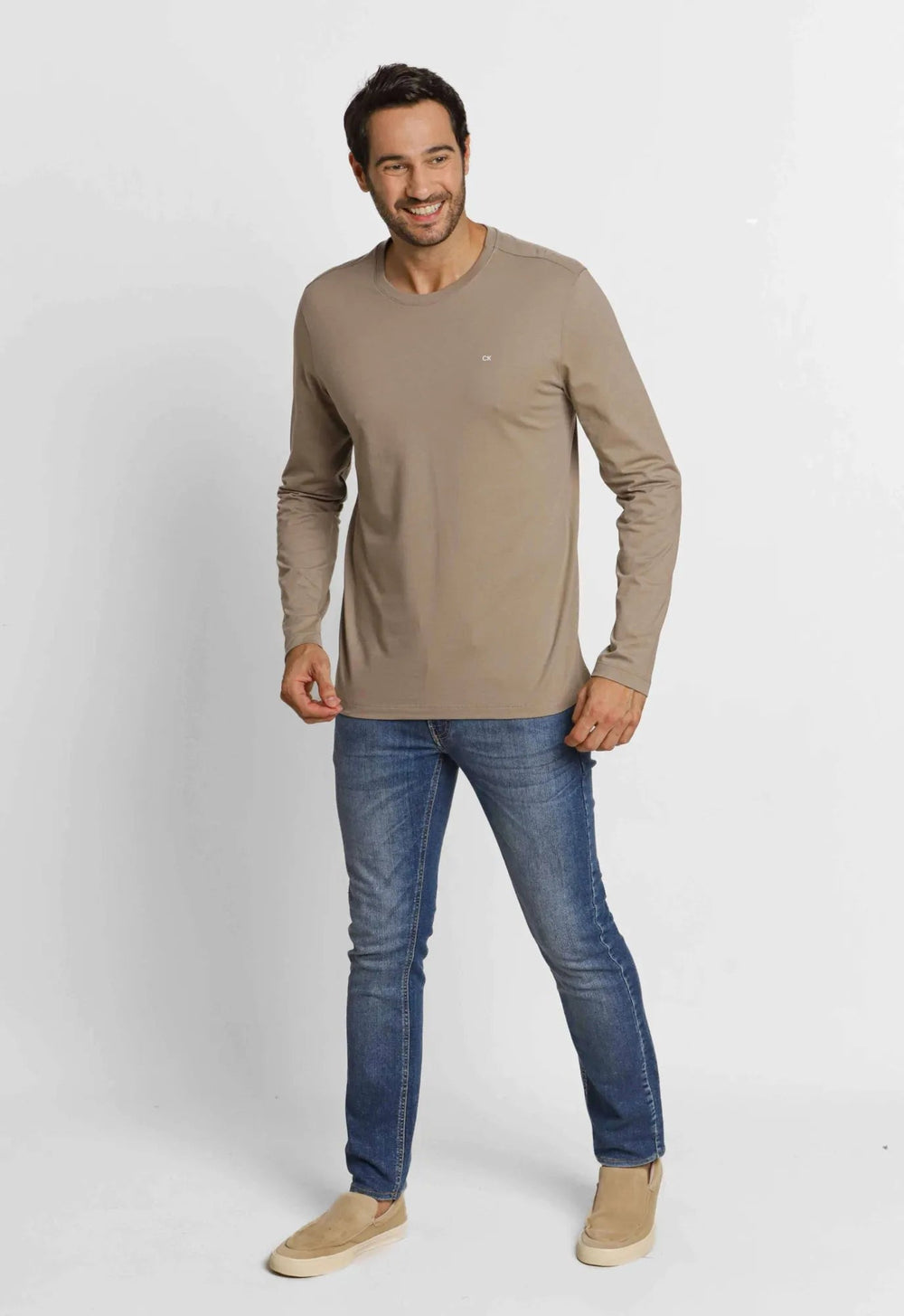 Manga Longa Calvin Klein Meia Malha Logo Peito - Henri Store