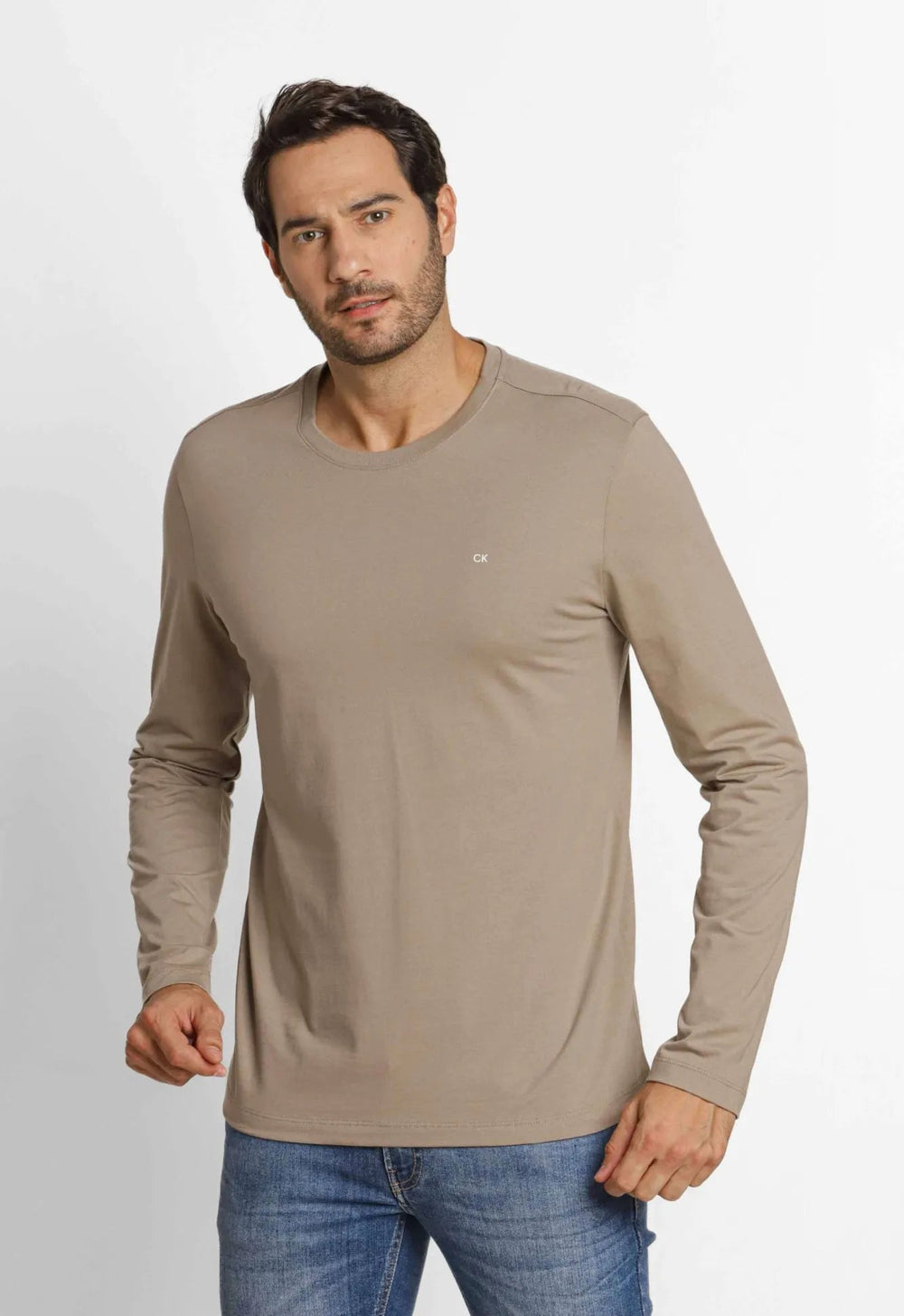 Manga Longa Calvin Klein Meia Malha Logo Peito - Henri Store