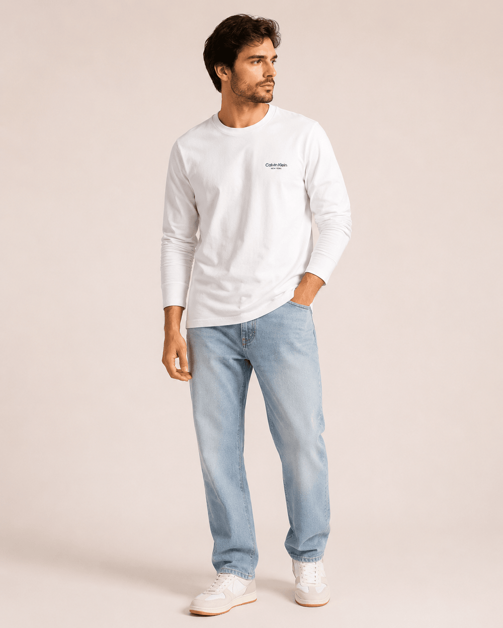 Manga Longa Calvin Klein NY Logo Peito - Henri Store