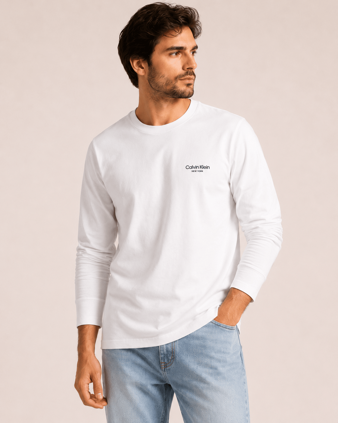 Manga Longa Calvin Klein NY Logo Peito - Henri Store