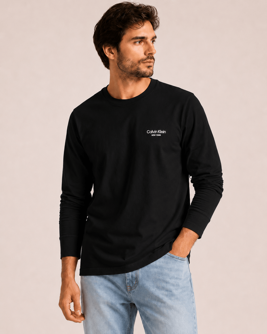 Manga Longa Calvin Klein NY Logo Peito - Henri Store