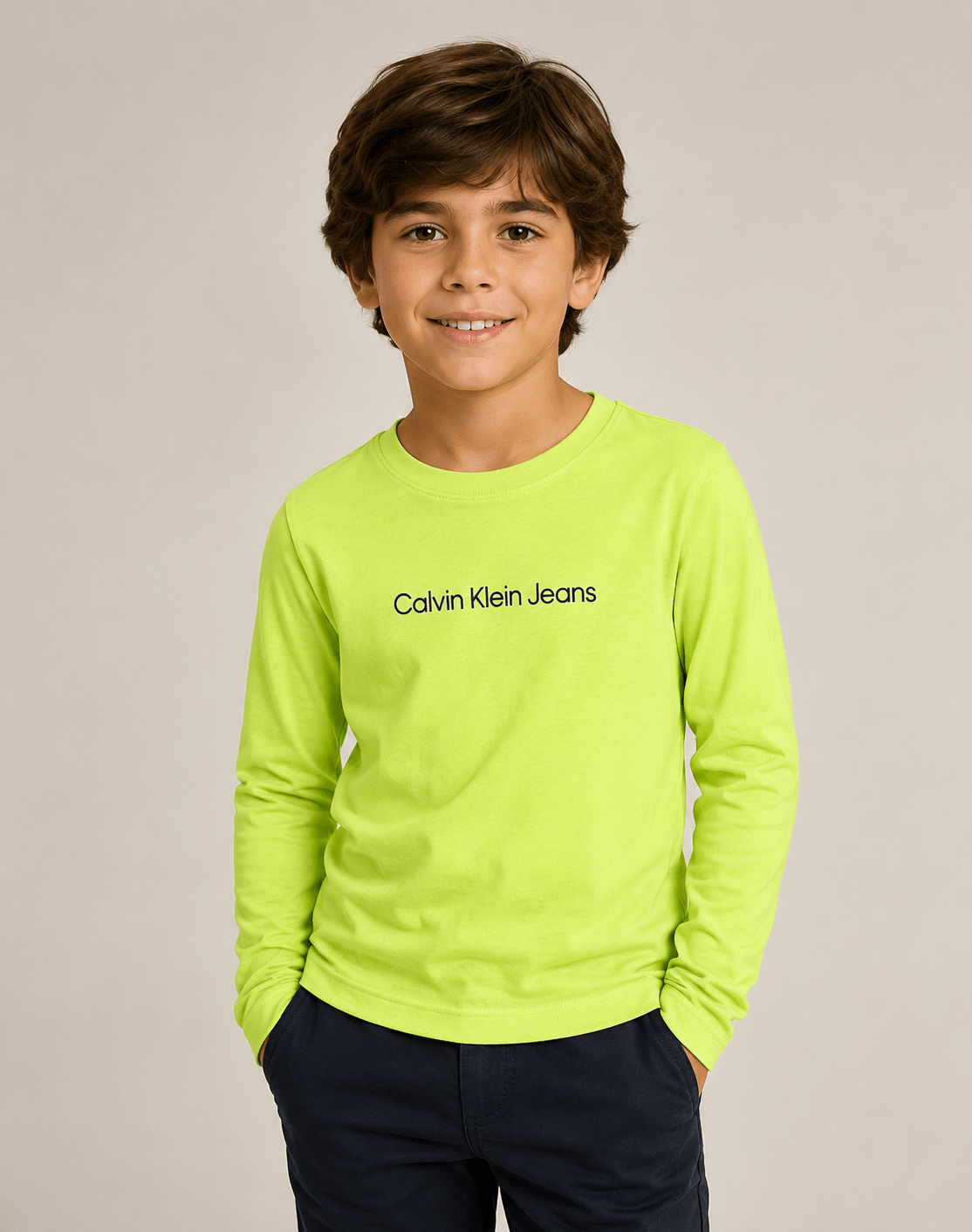 Manga Longa CK Jeans Logo Central Infantil - Henri Store