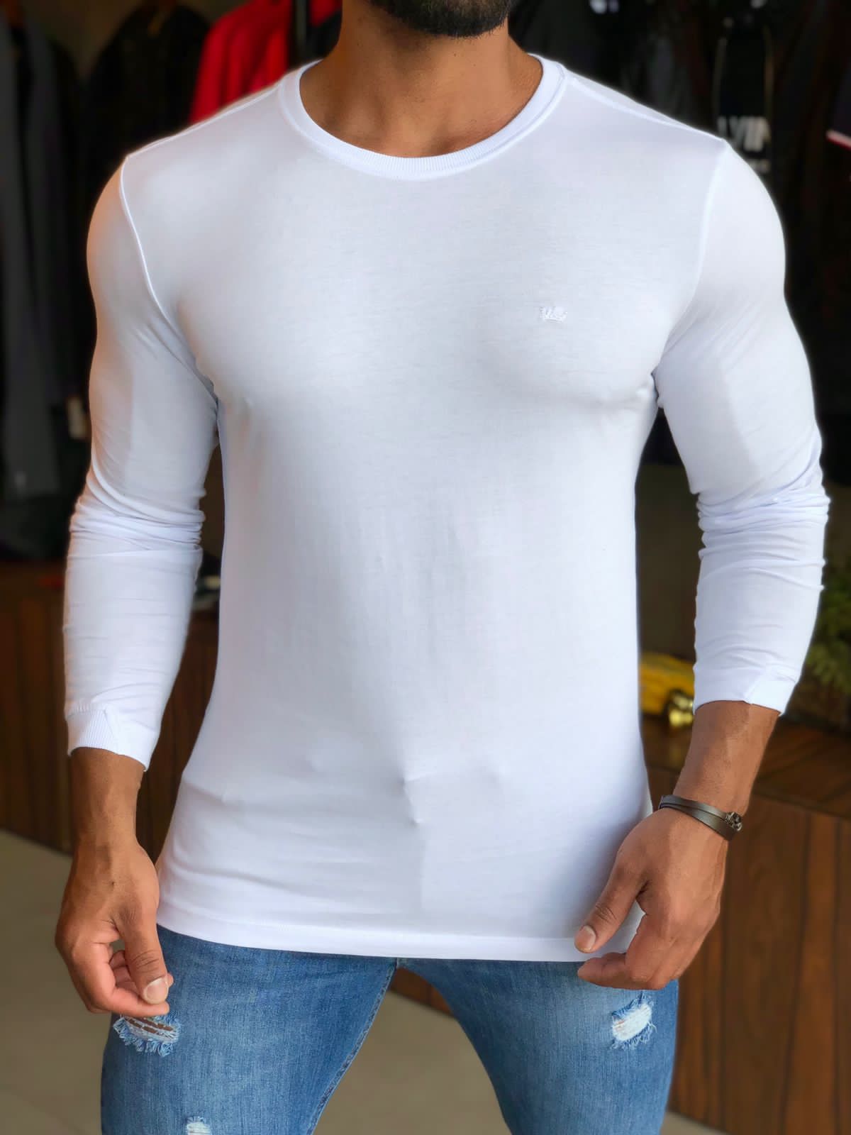 Manga Longa Dom Henrico Slim Algodão Egípcio - Henri Store