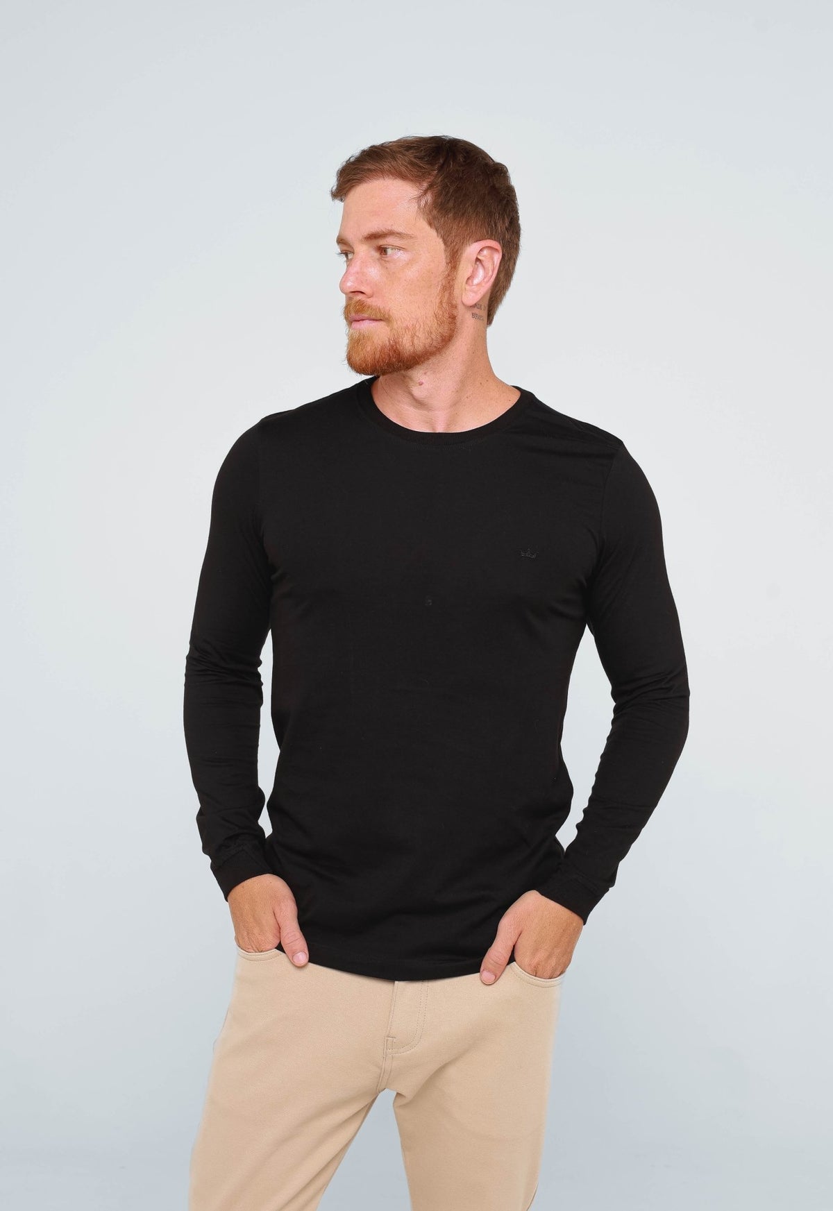 Manga Longa Dom Henrico Slim Algodão Egípcio - Henri Store