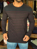 Manga Longa Eleven Listrado Resh Preto - Henri Store