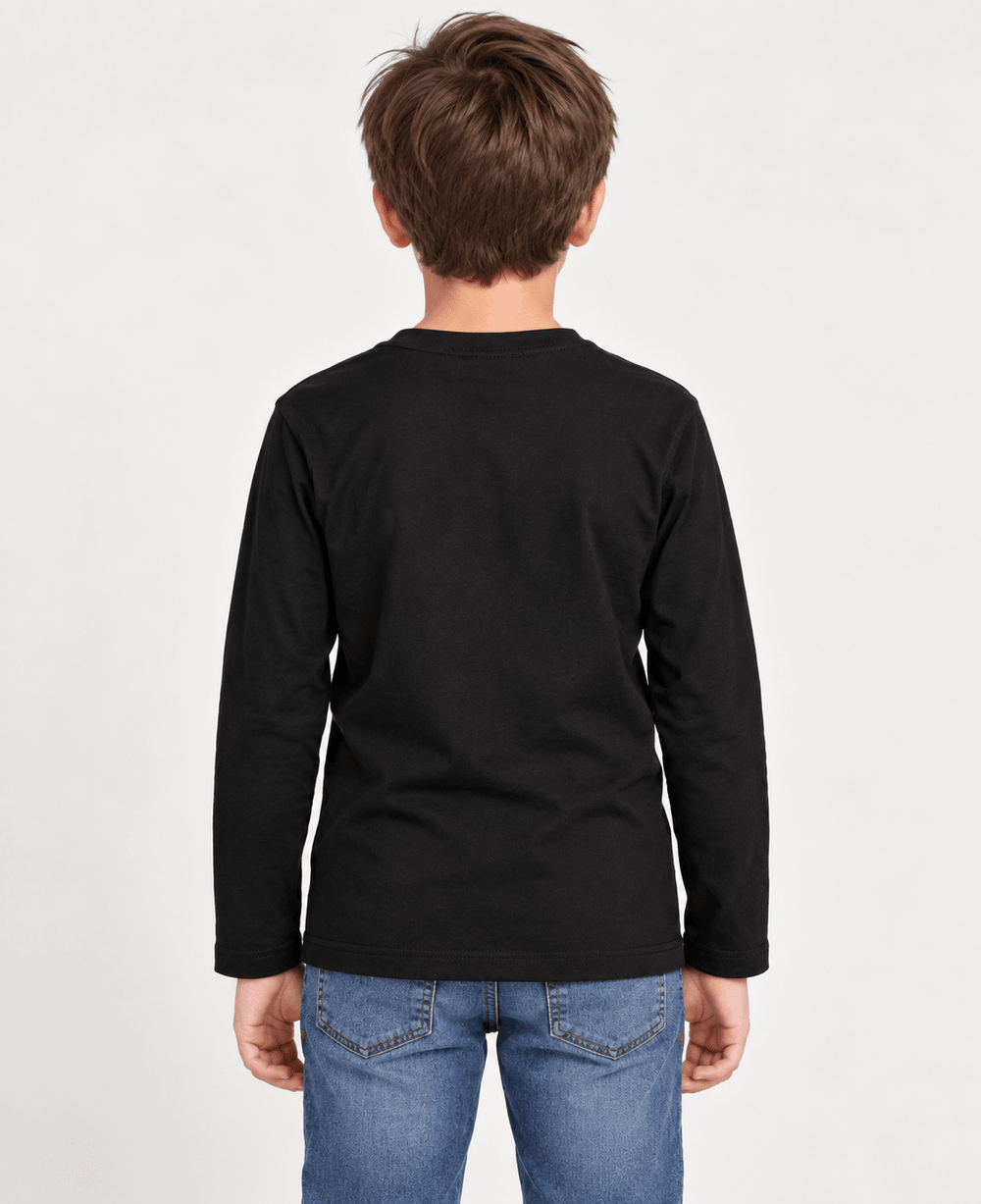 Manga Longa Infantil Red Feather Raglan Preta - Henri Store