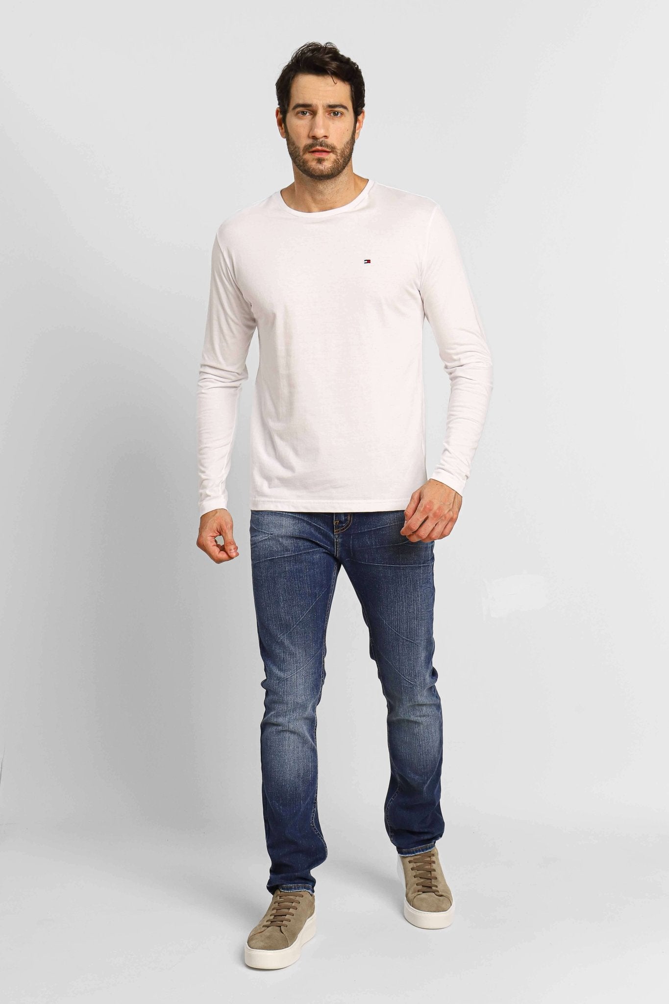 Manga Longa Tommy Hilfiger Basica Branco - Henri Store