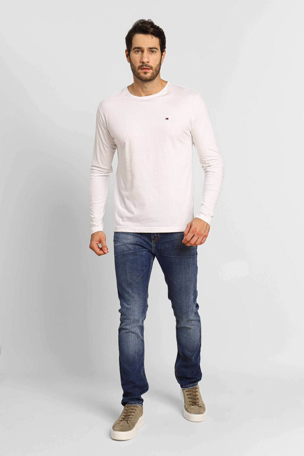 Manga Longa Tommy Hilfiger Basica Branco - Henri Store