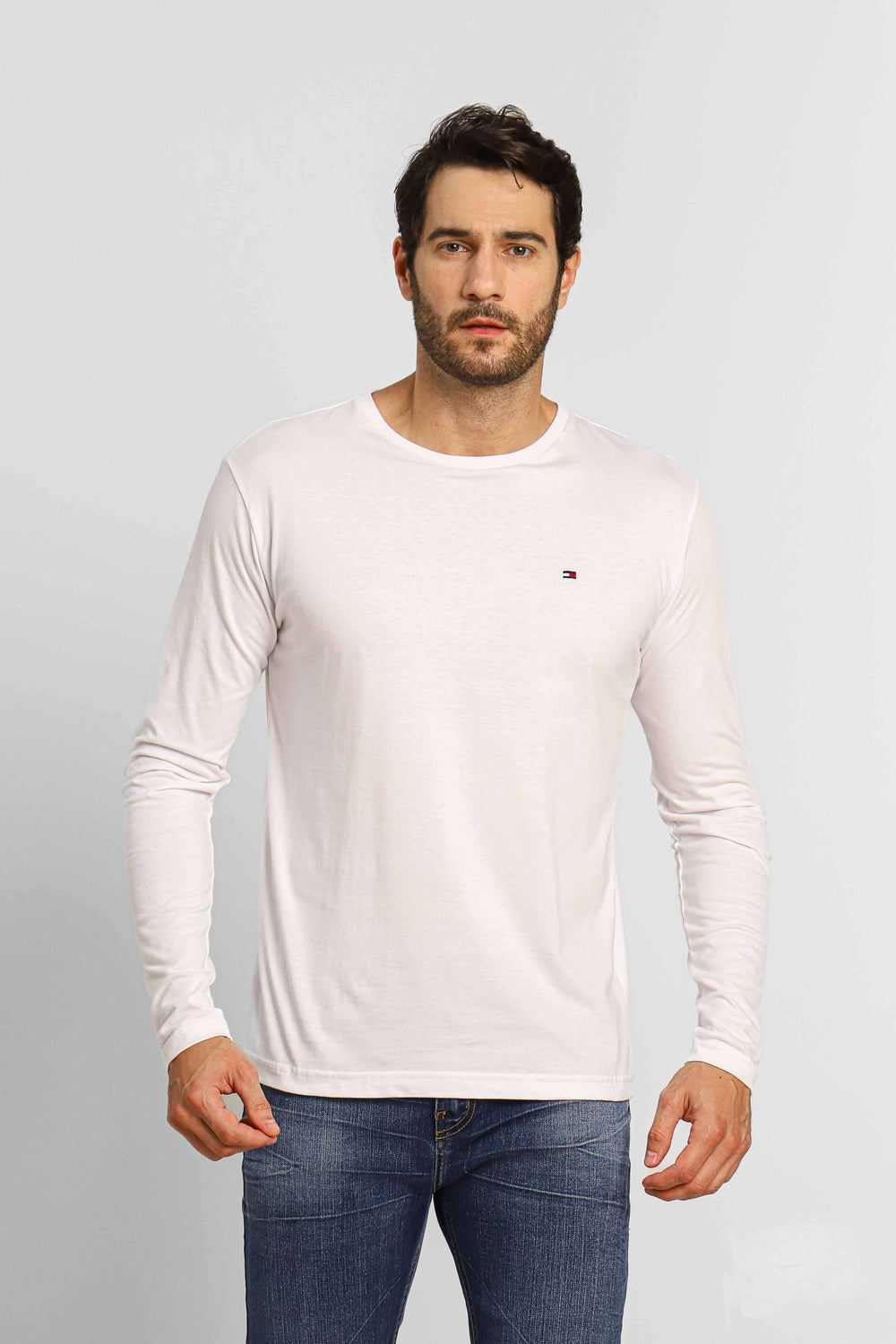 Manga Longa Tommy Hilfiger Basica Branco - Henri Store