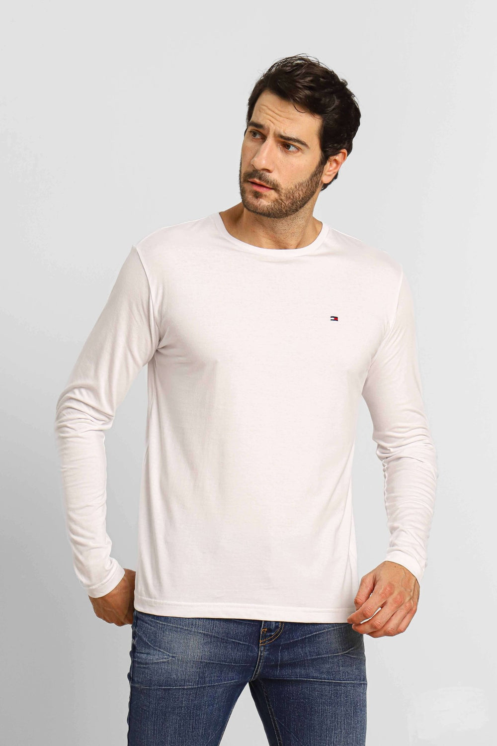 Manga Longa Tommy Hilfiger Basica Branco - Henri Store