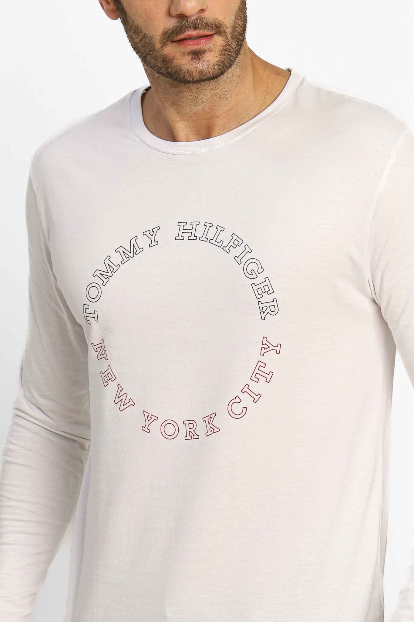Manga Longa Tommy Hilfiger Monotype Branco - Henri Store