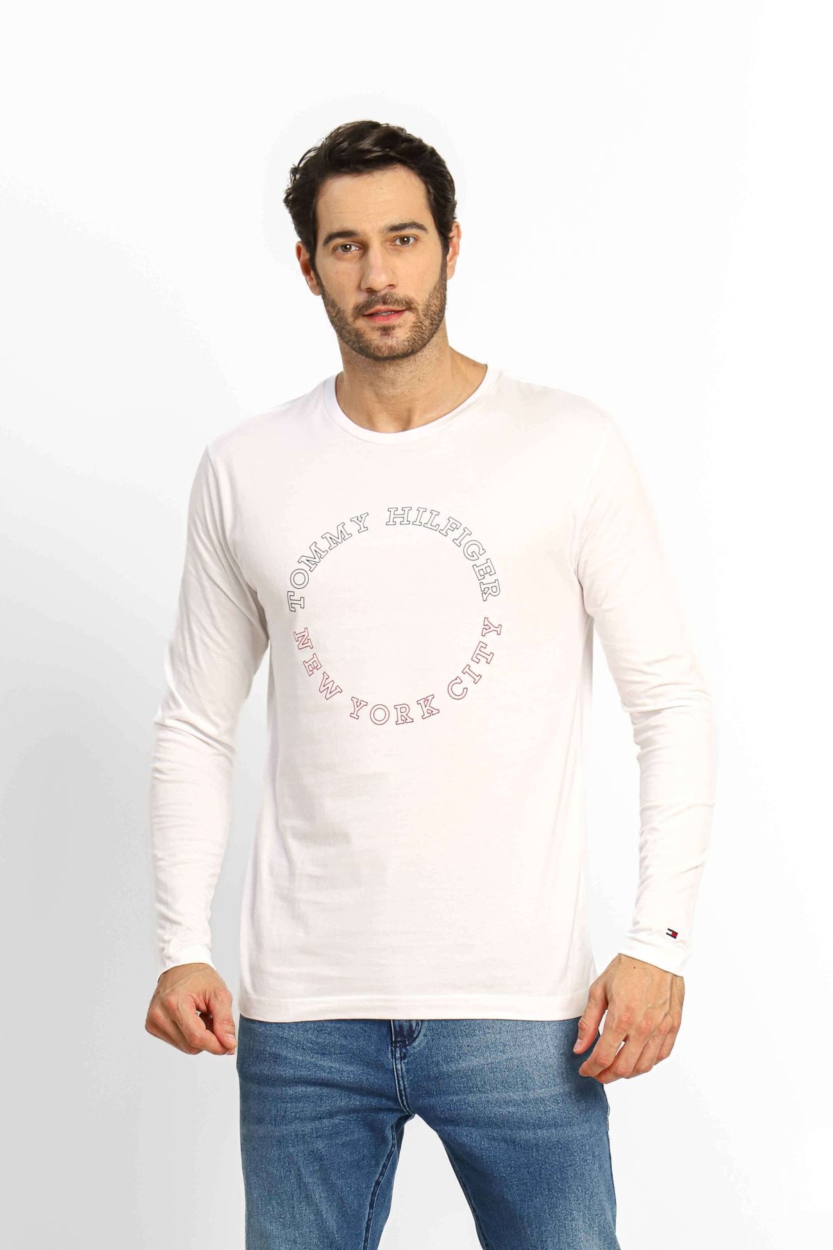 Manga Longa Tommy Hilfiger Monotype Branco - Henri Store