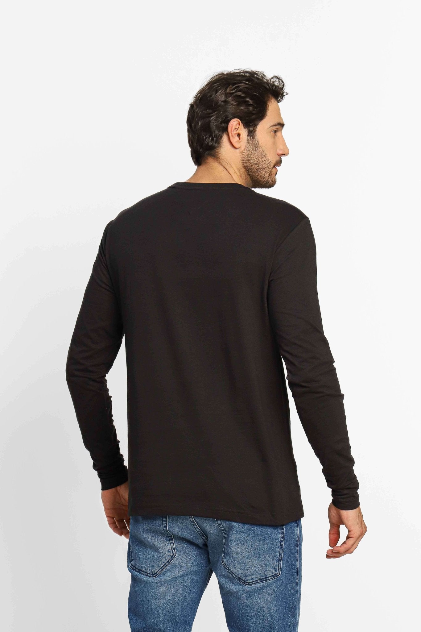 Manga Longa Tommy Hilfiger Monotype Preto - Henri Store