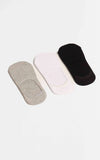 Meia Invisível Kit C/ 3 Pares Preta/Branca/Cinza - Henri Store