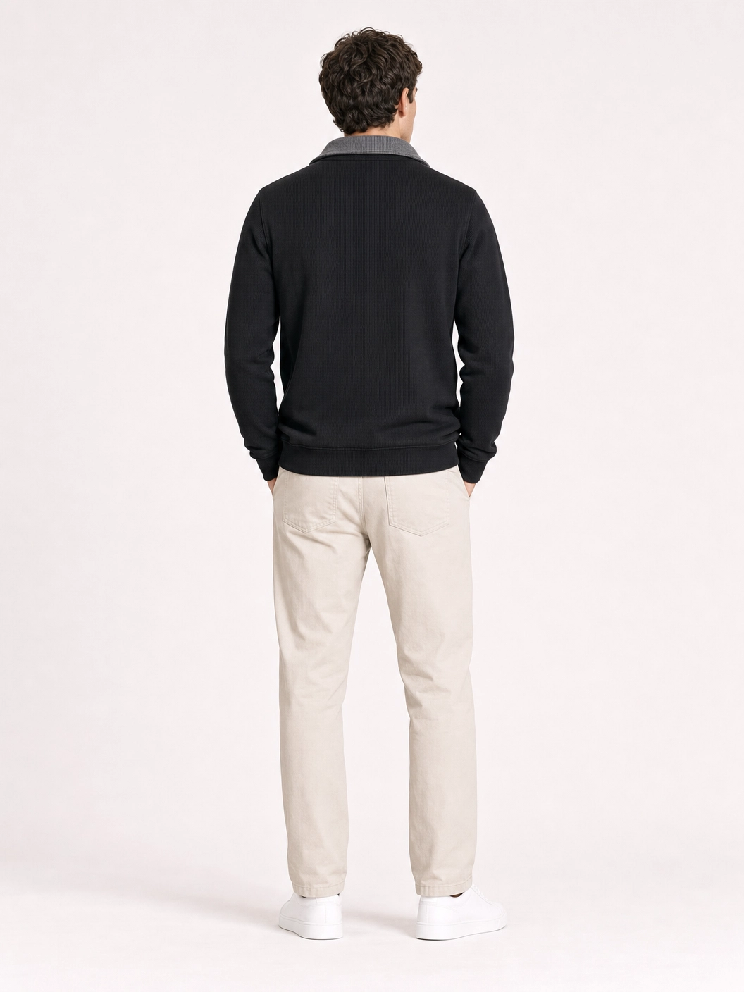 Suéter Lacoste Zíper Preto