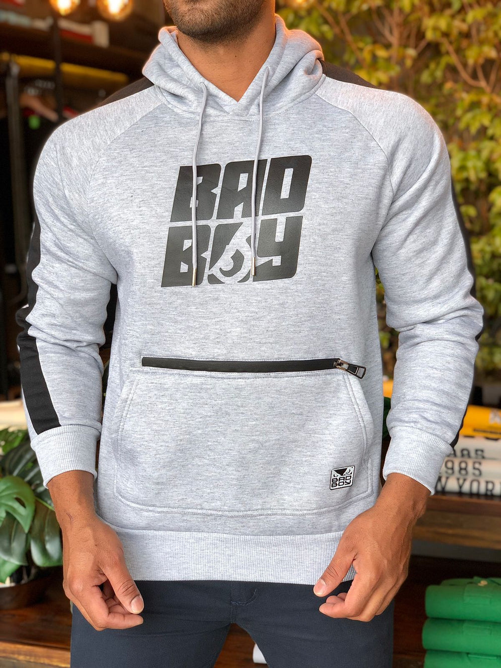 Moletom Bad Boy Masc Canguru Cinza Bb221004 - Henri Store