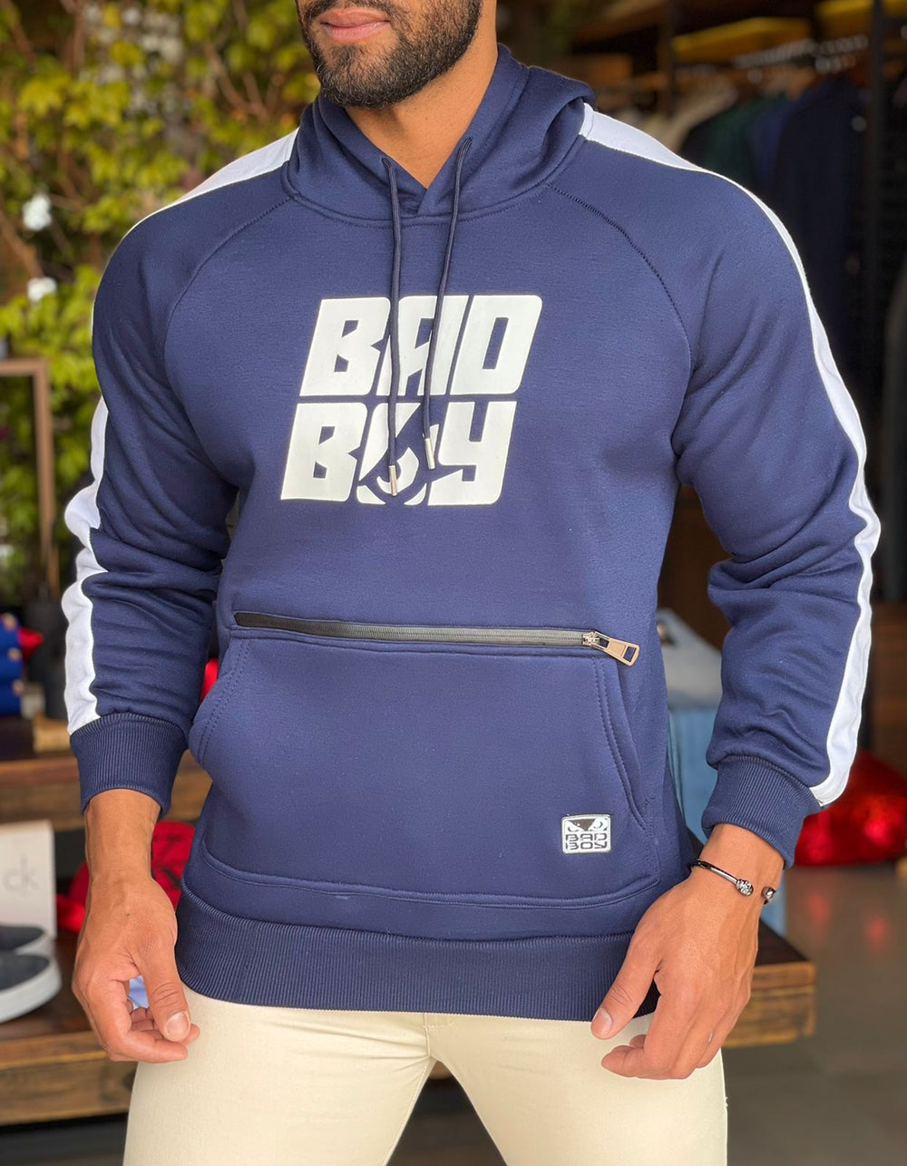 Moletom Bad Boy Masc Canguru Marinho Bb221004 - Henri Store